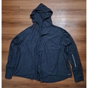 Womens Life Is Good Open Front‎ Lightweight Hooded Sweater